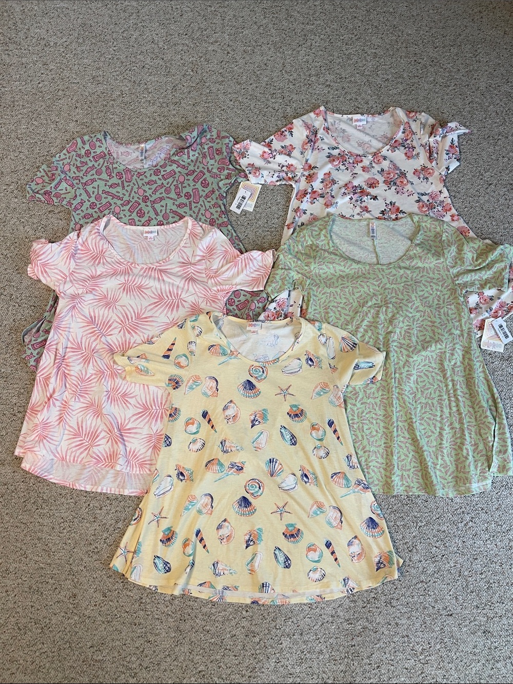 LuLaRoe Women's Perfect Tee Lot of 5